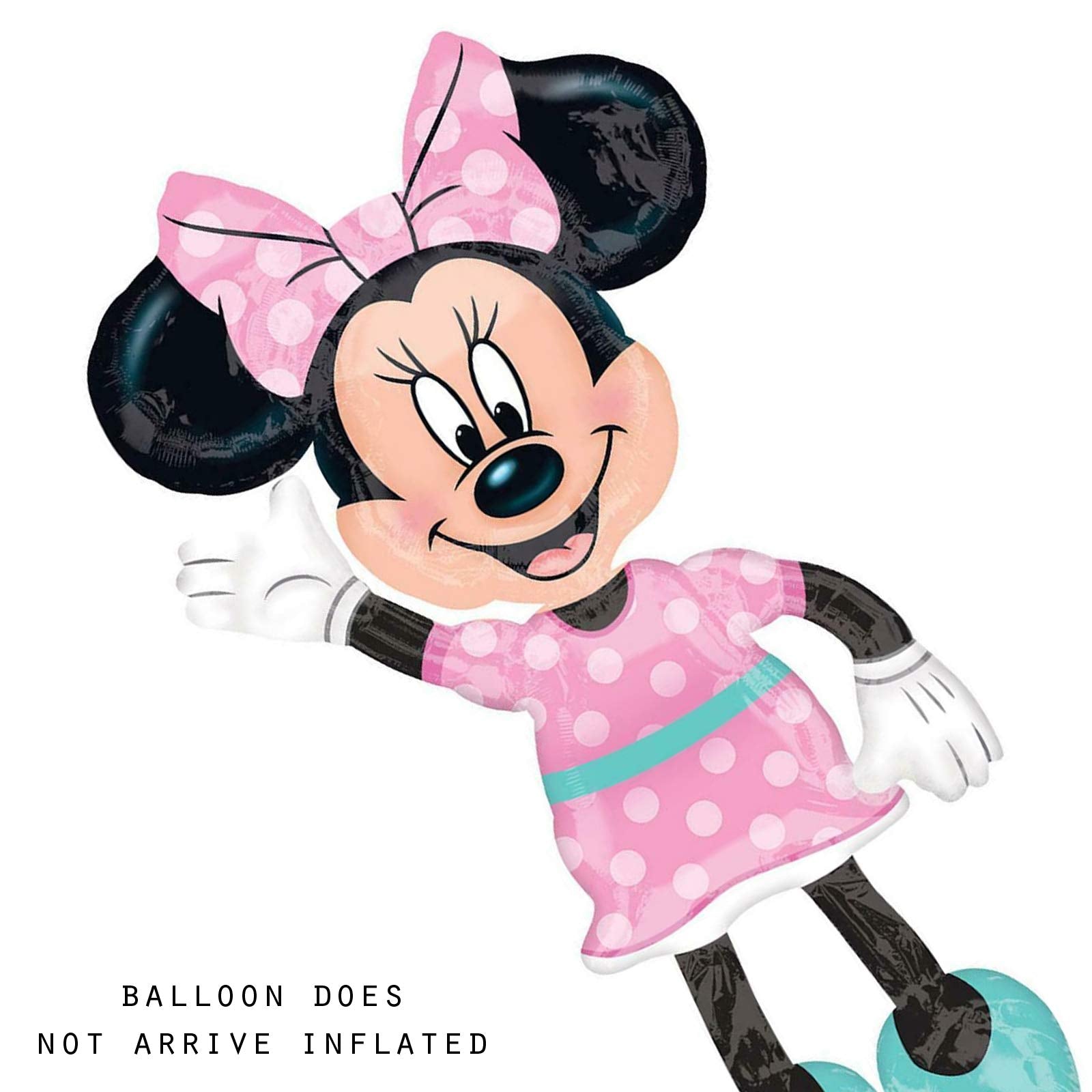 Anagram 34331 Minnie Airwalkers - Pink Dress Foil Mylar Party Balloon, 54", Multicolor, Pack of 1,10116417