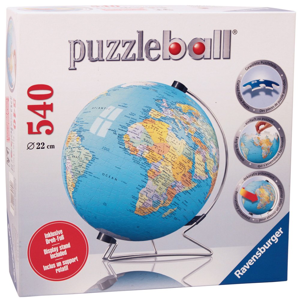 Ravensburger The Earth 540 Piece 3D Jigsaw Puzzle Ball for Kids and Adults - Easy Click Technology Means Pieces Fit Together Perfectly
