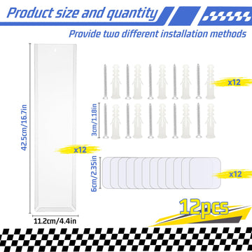 12 Pack Model Car Wall Display Case for 1:64 Packaged Die-Cast Cars