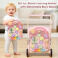CHIAKBDK 2 in 1 Wooden Baby Walker and Activity Center for Girls Boys Sit-to-Stand Learning Toy Kids Montessori Educational Push Toys with Music