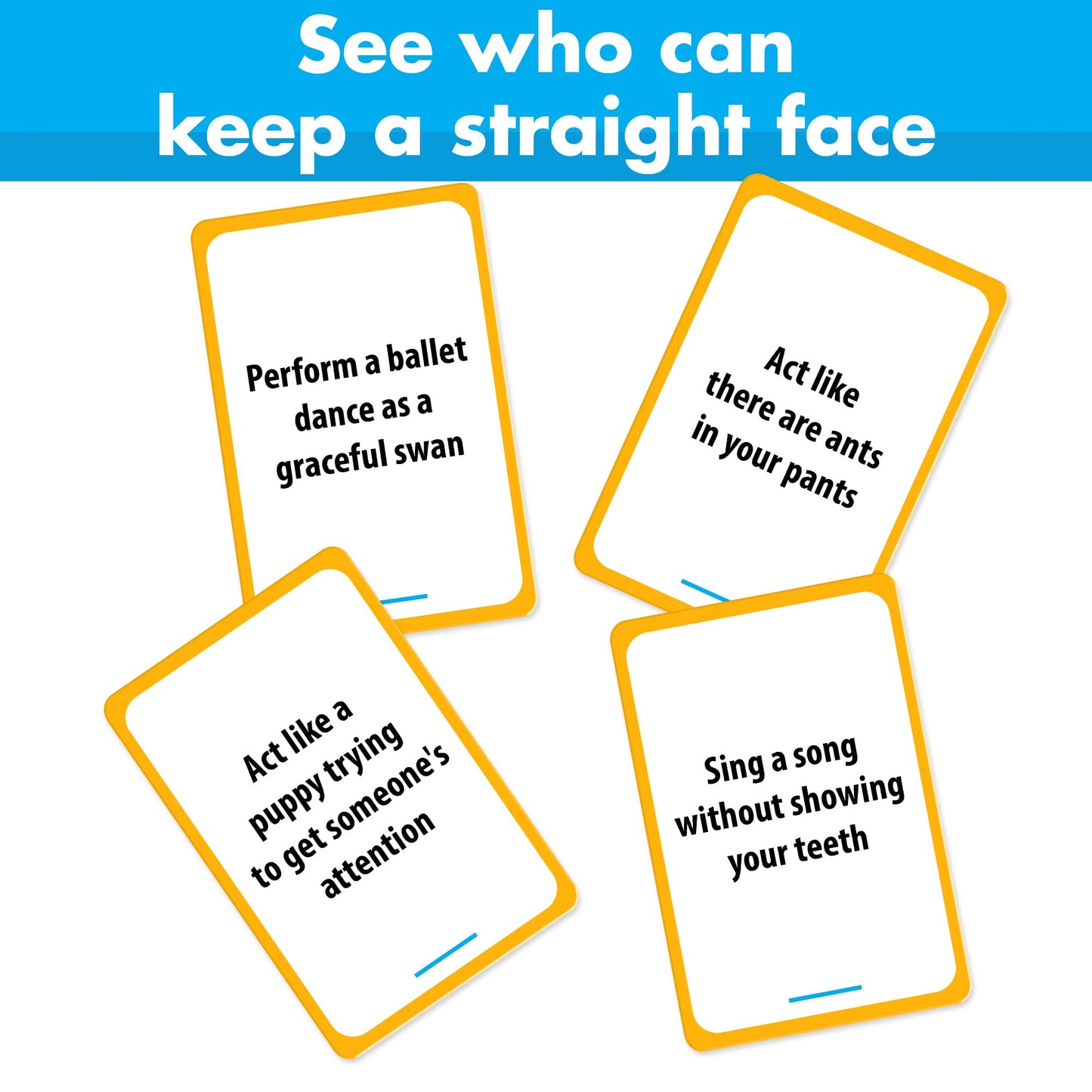 BRAVEBUG You Laugh You Lose Game - Funny Charades Kids Games - Board Games for Kids & Teens - Try Not to Laugh Challenge - Sleepover Party Supplies