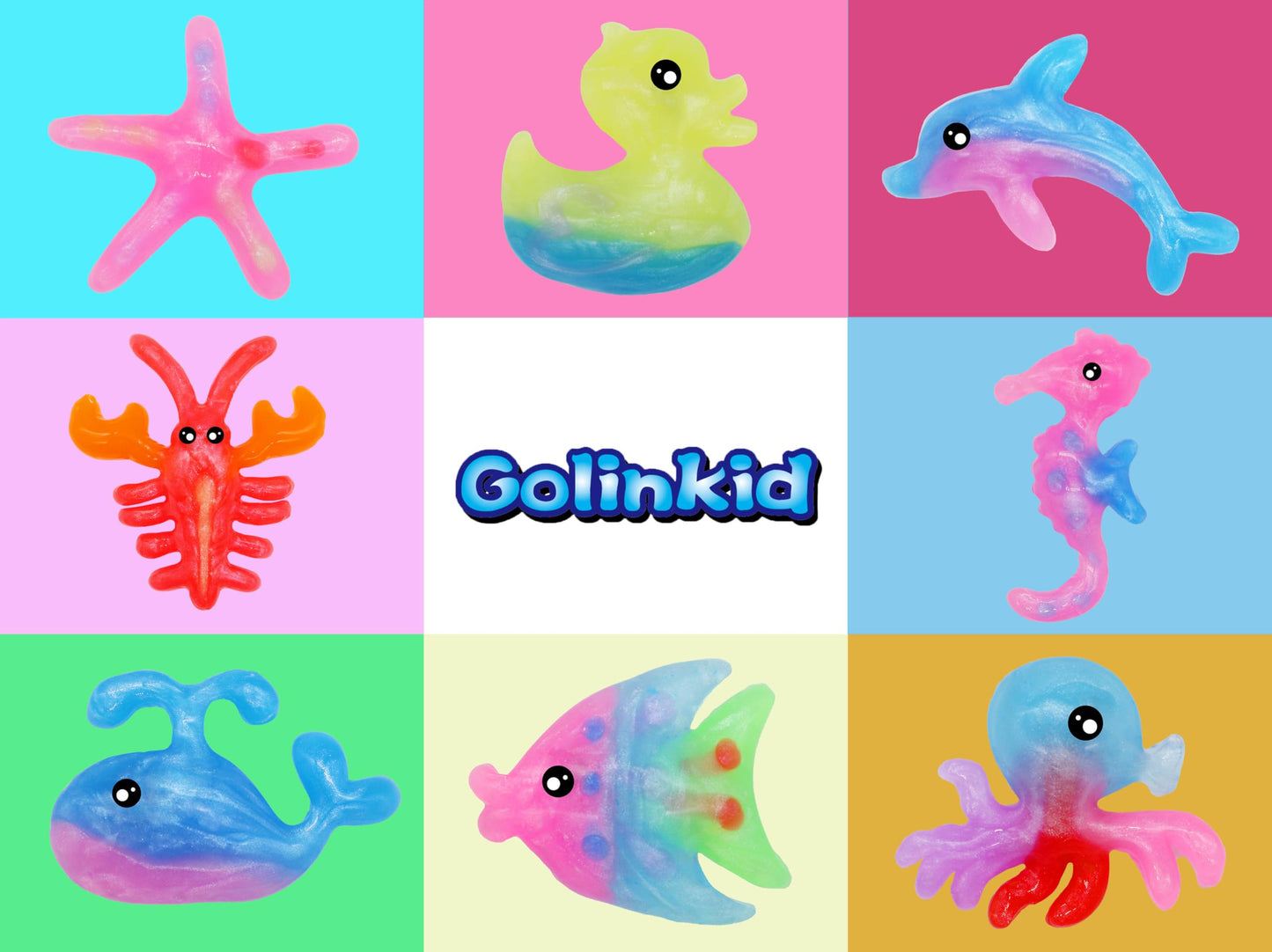 Golinkid Magic Water Elf Toy Kit,12 Bottles 18 Molds 70ML Aqua Fairy Water Gel Kit for Kids with Sparkling Magic Gel, Crate Your Own Magic Water Elf