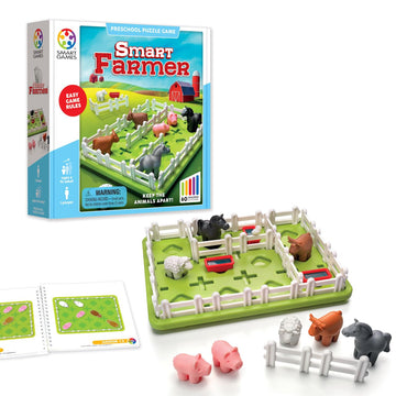 SmartGames Smart Farmer - Barnyard STEM Focused Cognitive Skill-Building Logic Puzzle Game with 60 Challenges for Ages 5+