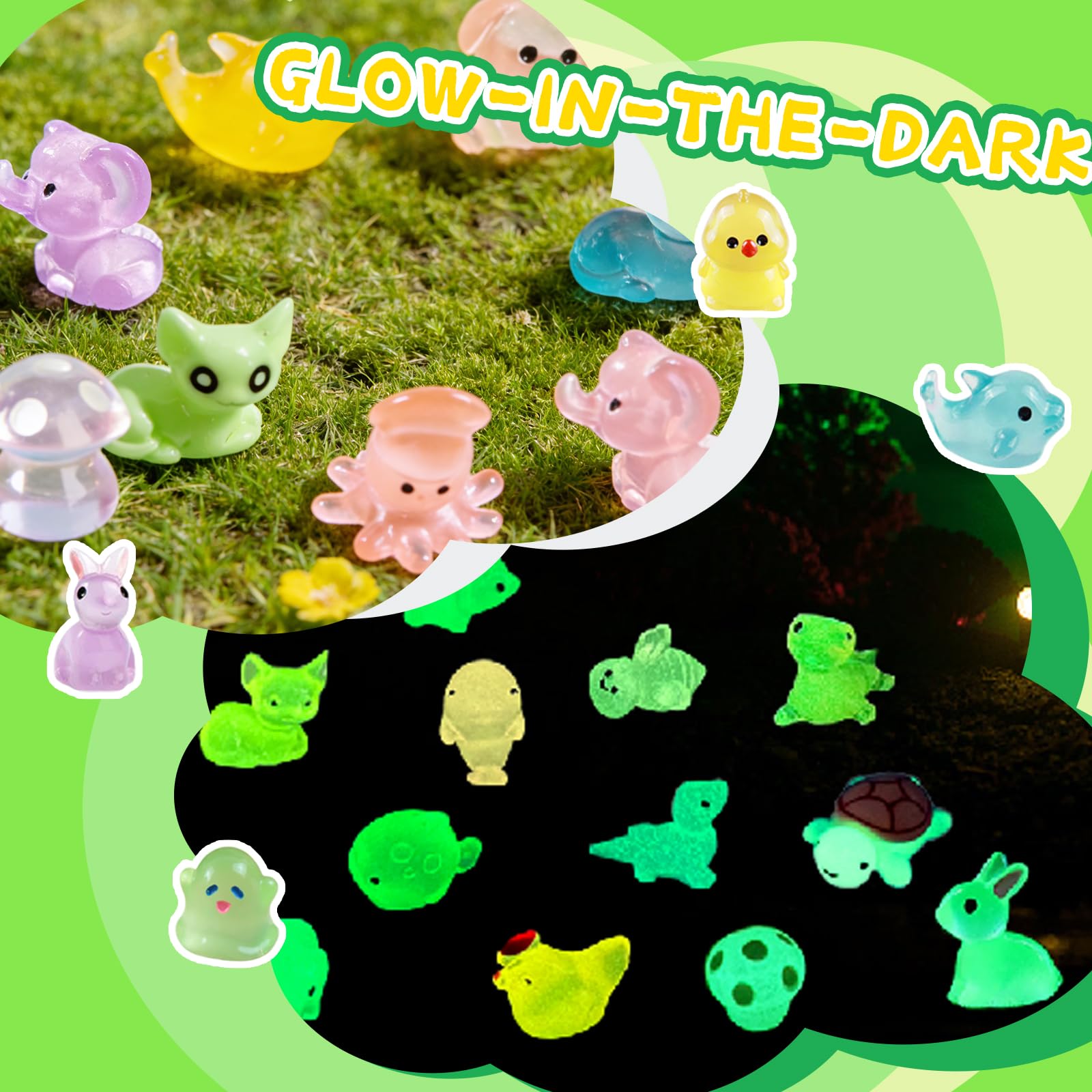 Guuozzli 200 Pcs Mini Resin Animals,Variety Little Small Figures Miniature,Tiny Resin Animals Bulk for Micro Fairy Garden Dollhouse Landscape