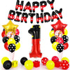 YIIHMEI 1st Mouse Balloons Birthday Decorations Baby Shower Party Supplies Boy Red And Black Foil Balloon Banner 40inch Number