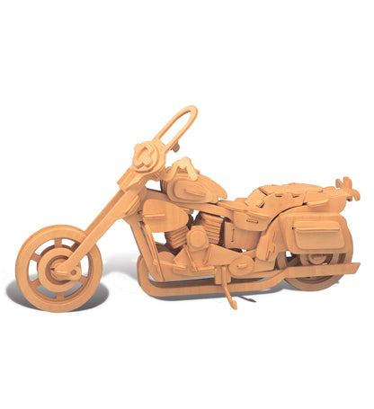 Puzzled 3D Puzzle Motorcycle Wood Craft Construction Model Kit, Fun & Educational DIY Wooden Toy Assemble Model Unfinished Crafting Hobby Puzzle