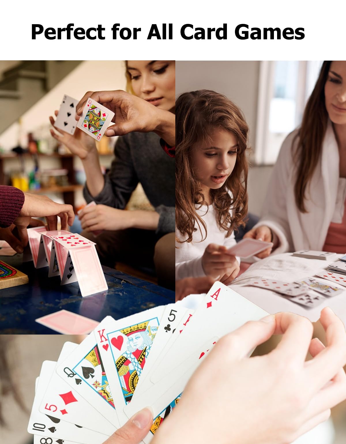 LEQBO 2 Deck of Classic Playing Cards, Themed Design, Durable & Smooth for Poker, Blackjack, and All Card Games for Family Party Table Game (1 Red