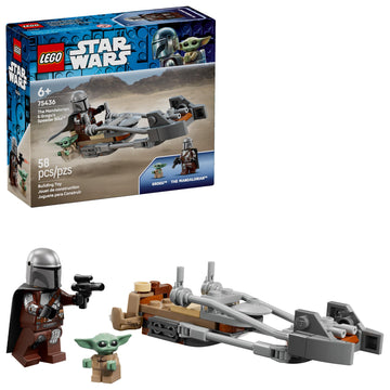 LEGO Star Wars The Mandalorian & Grogu’s Speeder Bike Building Toy for Boys & Girls - Pretend Play Space Vehicle W/2 Star Wars Character Figures