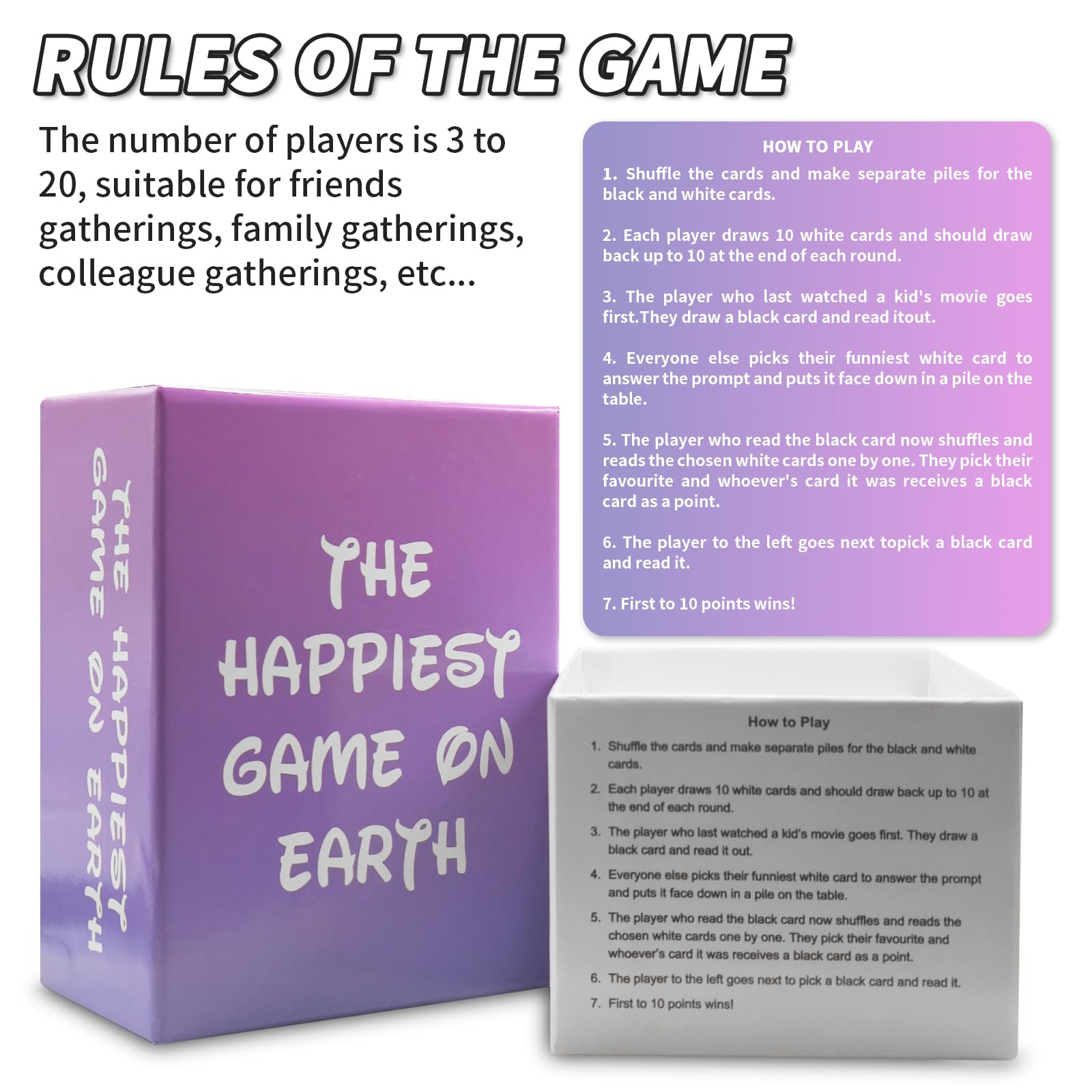Eshyer The Happiest Game on Earth - Adult Party Card Game & Family Board Game for Game Nights, Birthdays, Bachelor Bachelorette Parties, Friends