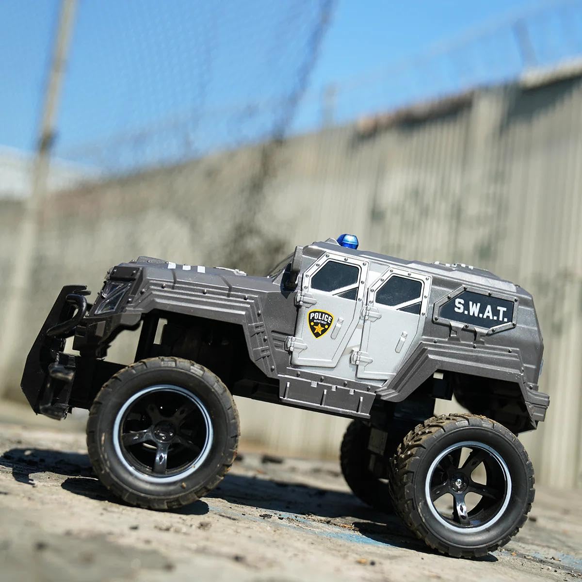 S.W.A.T. 1:14 RC Monster Truck, Police Lights, Sound FX, All-Terrain Tires