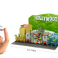 Jada Nano Hollywood Rides Walk of Fame Diorama w/ Hollywood Sign and 2 Vehicles (Double-Decker Tour Bus & 1958 Cadillac Series 62 Convertible), Toys
