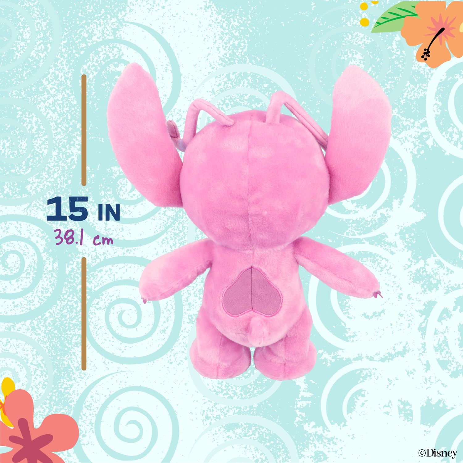 Kids Preferred Disney Baby Lilo & Stitch Angel Soft Huggable Stuffed Animal Cute Plush Toy for Toddler Boys and Girls, Gift for Kids, Pink Angel 15