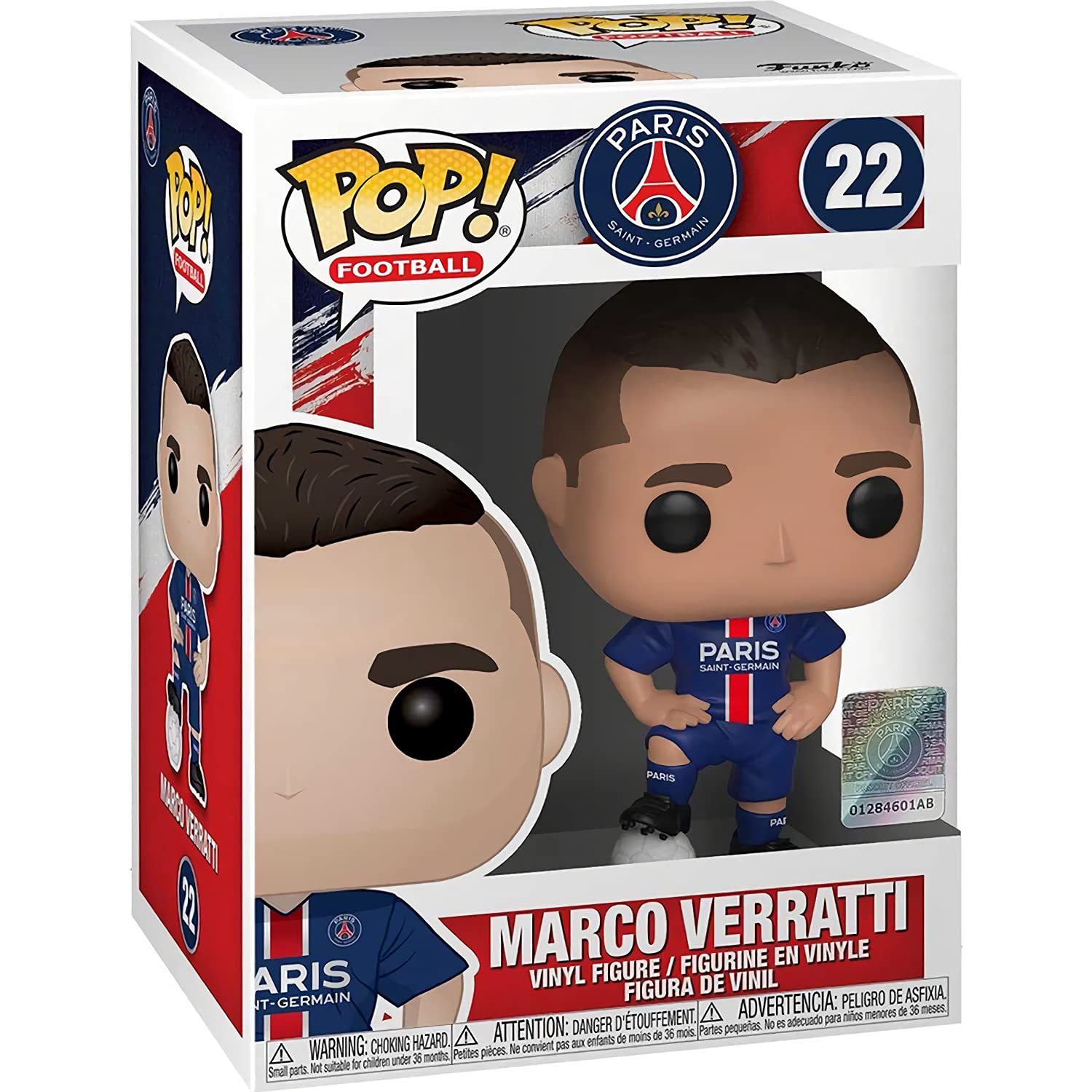 M a r c o Verat t i [P a r i s S a i n t Germa i n]: Fun ko P o p ! Football Vinyl Figurine Bundle with 1 Compatible 'ToysDiva' Graphic Protector