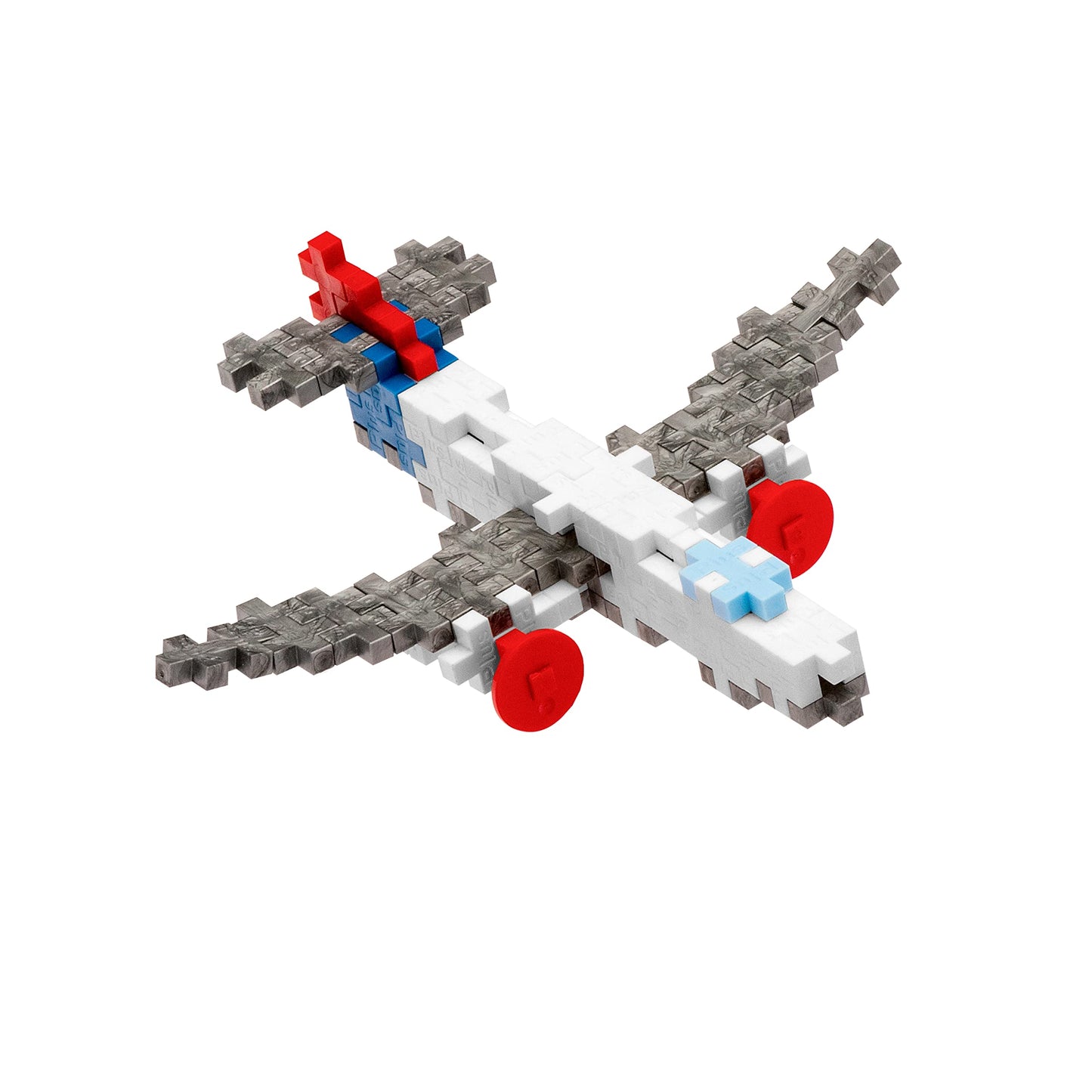 PLUS PLUS Airplane - Building Block Model Plane Kit, Mini Waffle Blocks Pieces - 3D Puzzle Stem Toy for Kids, Birthday Gift for Boy Girl