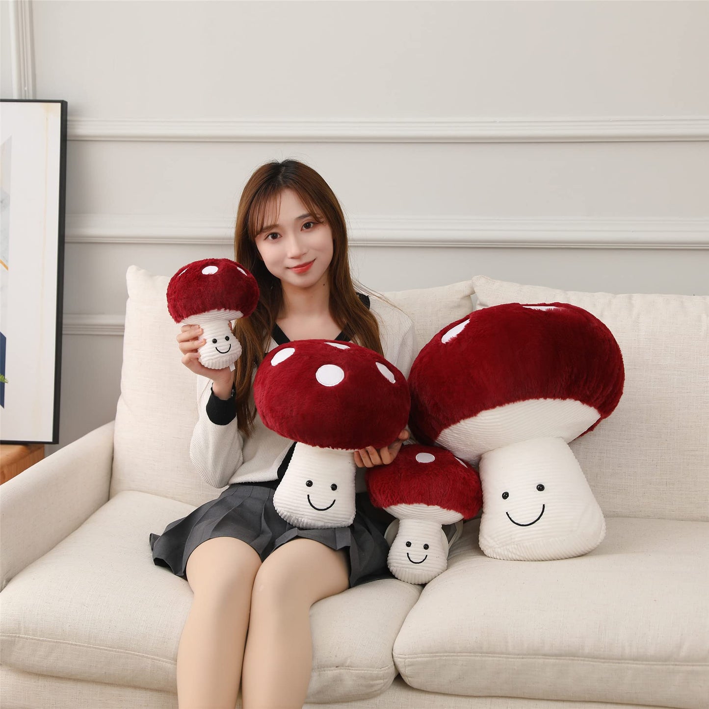 Fun Sunma Lovely Mushroom Pillow Stuffed Plush Mushroom Pillow (10 inches)