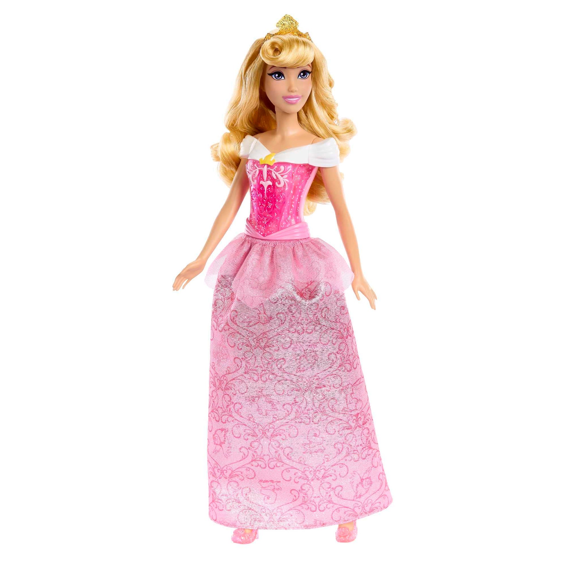 Mattel Disney Princess Aurora Doll in Sparkling Fashion with Removable Skirt, Tiara and Shoes, Posable & Collectible, Inspired by Sleeping Beauty