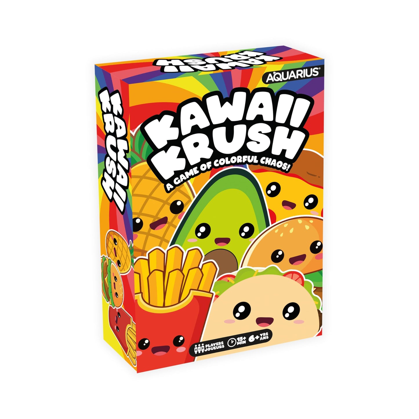 Aquarius Kawaii Krush Card Game, Colorful Chaos Party Game with Cute Food Art for Kids, Teens & Adults, 4-8 Players, Ages 6+, 30+ Min Party Gift Set