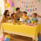 Broeify 3-Piece 54 x 108 Inch Summer Dessert Plastic Tablecloth - Blue, Yellow, Pink Sprinkle Design, Disposable Rectangle Table Cover for Birthday