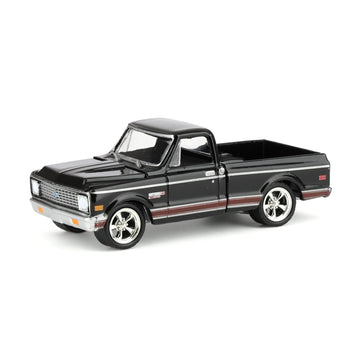 Greenlight 1/64 1972 Chevy Cheyenne C10 Short Bed, Black, Hobby Exclusive 30546