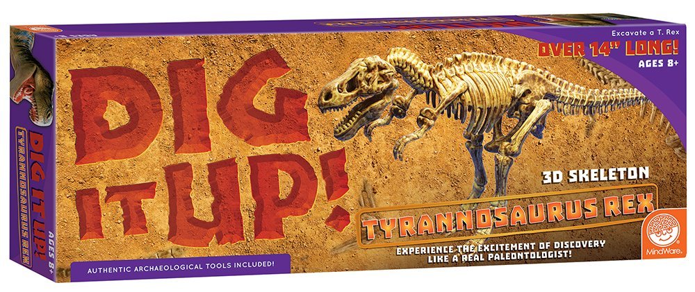 MindWare Dig It up Tyrannosaurus Rex Fossil Excavation Kit - Dinosaur Stem Toy for Kids - Includes Fossil Block, Hammer, Chisels, Brush, & Sponge