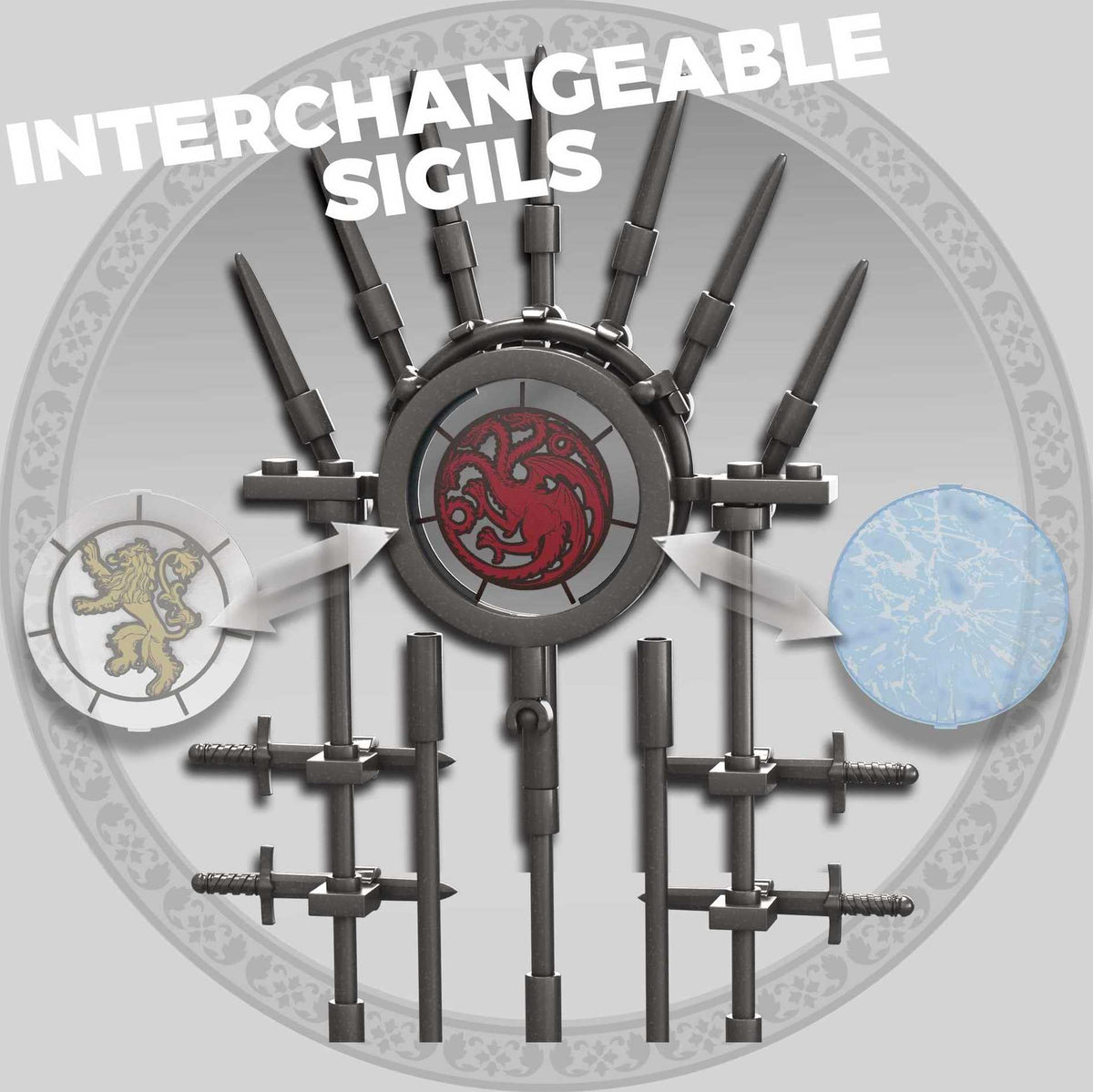 Mega -Mega Construx -Game of Thrones The Iron Throne Construction Set with Character Figures,Building Toys for Collectors (260 Pieces)