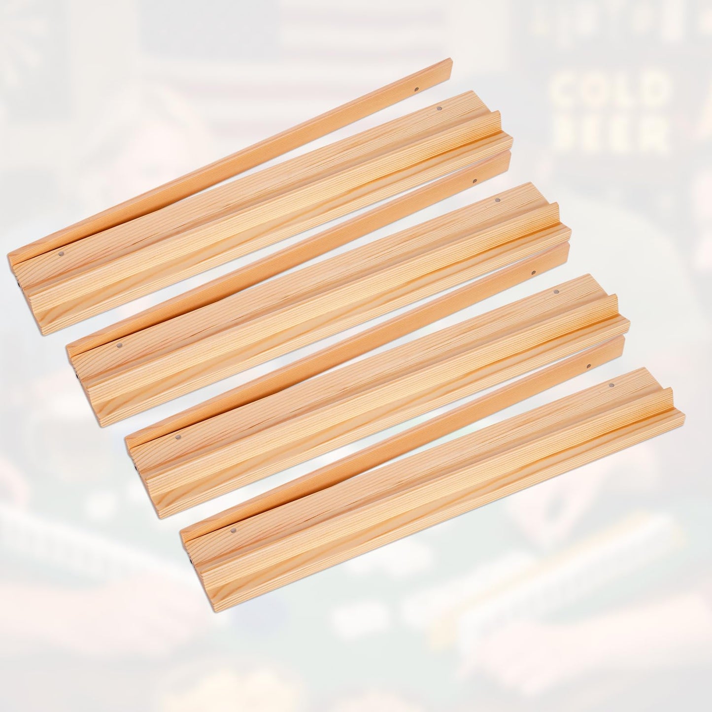 efulycozyy Mahjong Racks with Pushers, Mahjong Pushers and Racks, Wooden Mahjong Racks Set of 4, Mahjong Pushers with Storage Bags, Magnetically