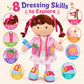 June Garden 15.5" Dressy Friends Daisy - Educational Stuffed Plush Doll for Kids and Toddlers 2 Years and Up - Montessori Buckle Soft Toy