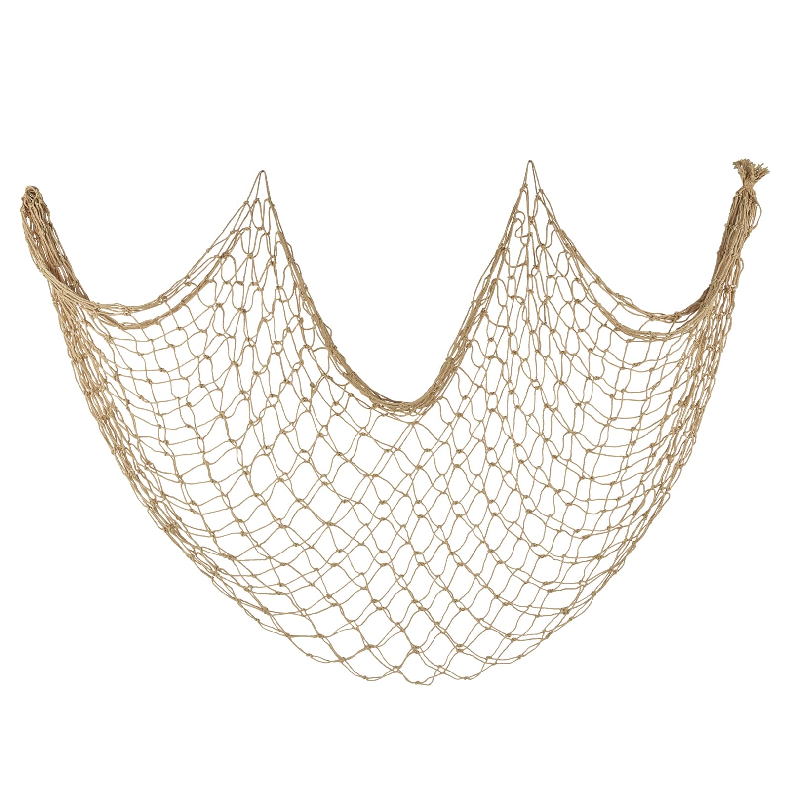 Decorative Fishing Net 80x40 Inch, Patioland Large Caramel Picture Fish Net, Wall Photo Hanging Fishnet for Nautical Mermaid Pirate Ocean Themed