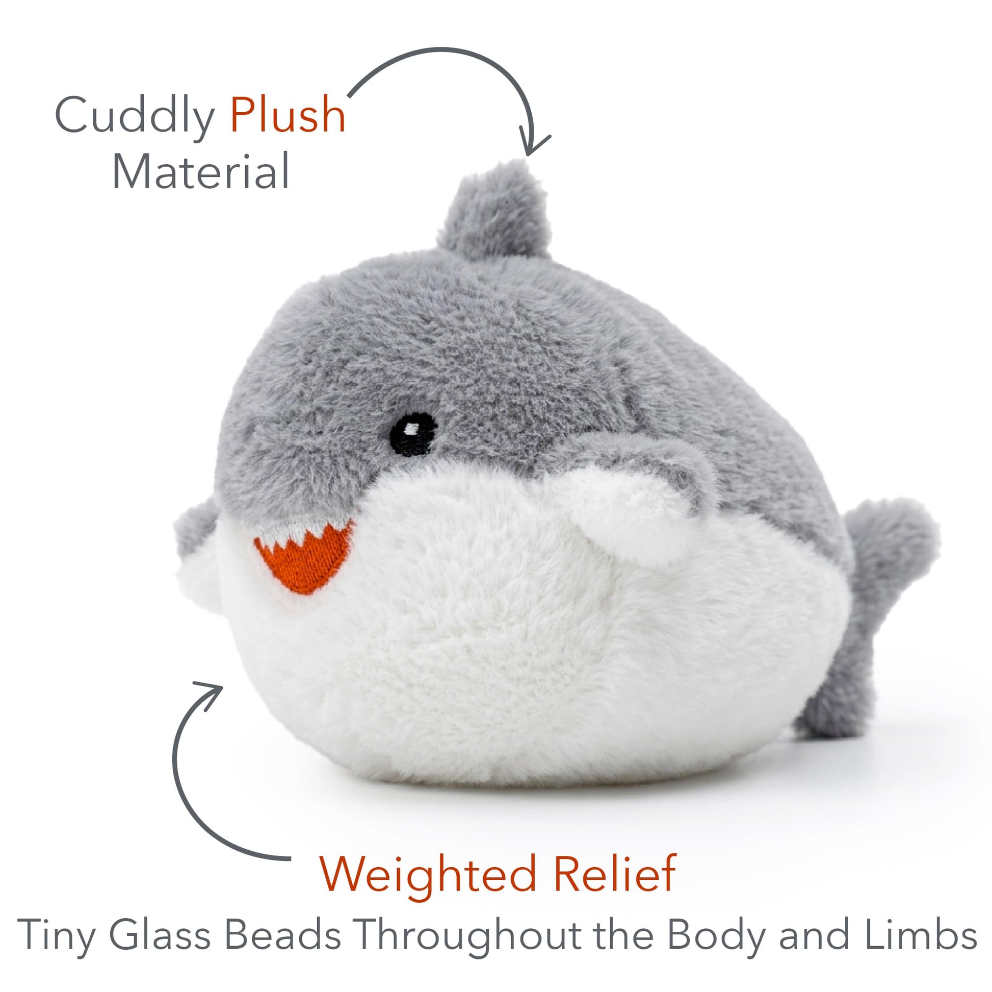 Warm Pals Baby Shark, Small 4x7 Microwavable Comfort, Heated Plushie for Warmth, Calming Anxiety, Relaxing Bedtime Snuggles and Cozy Toys for Kids