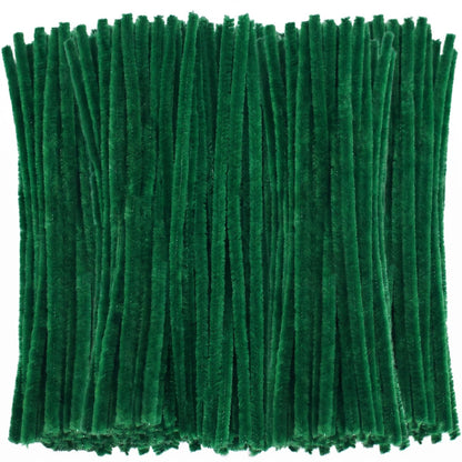 Dark Green Pipe Cleaners Chenille Stems (200 Pack) for DIY Art Craft Decorations Creative (12 in x 0.24 in)