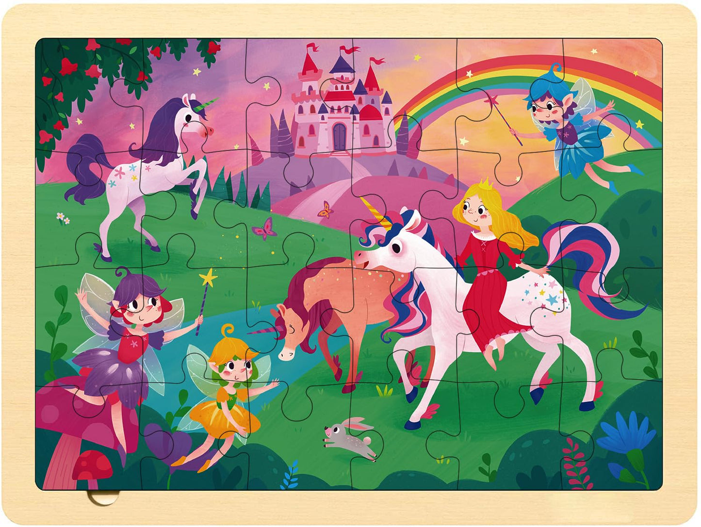 MoinKidz 24 Piece Puzzles for Kids Ages 3-5, Fairy Princess
