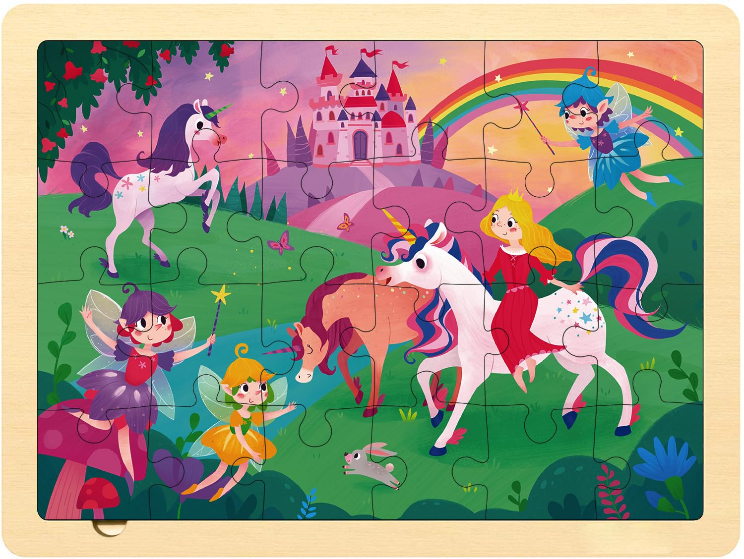 MoinKidz 24 Piece Puzzles for Kids Ages 3-5, Fairy Princess