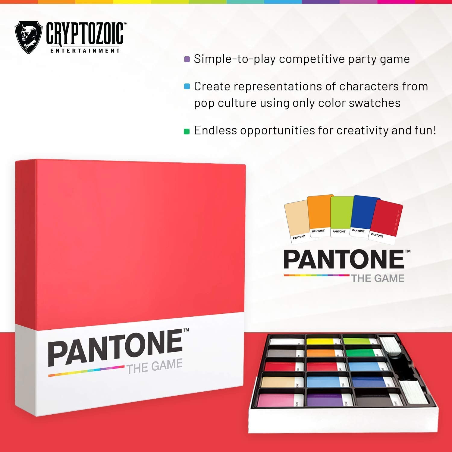 Cryptozoic Entertainment Pantone: The Game - Simple-to-Play Competitive Party Game - Ages 8 and Up - Create Pop Culture Characters Using Only Color