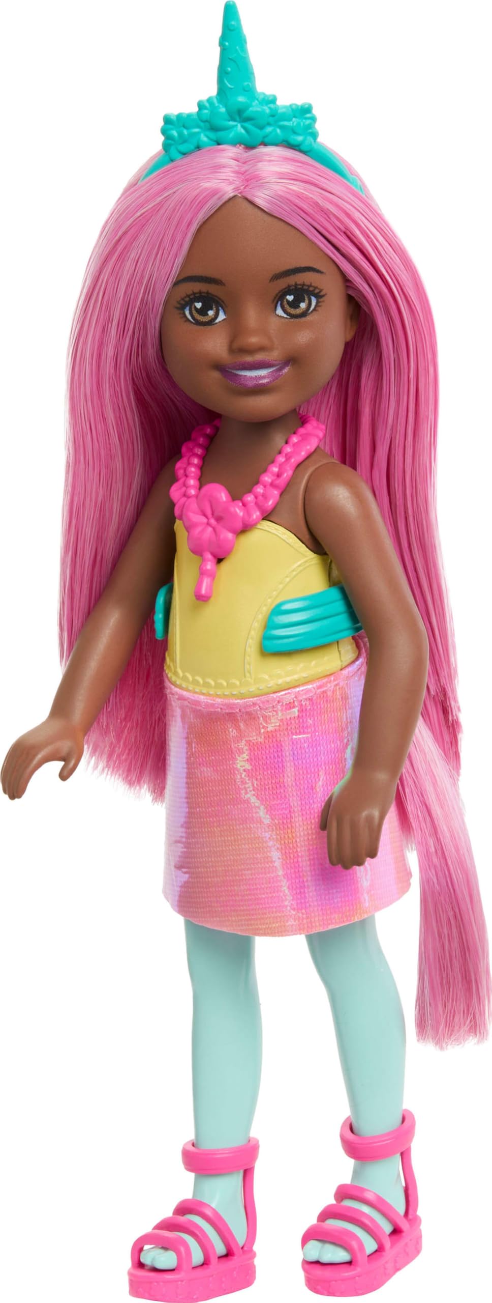 Barbie Chelsea Unicorn Small Doll (6-Inch) with Pink Hair Wearing Removable Tail, Shoes & Hair Accessory, 6-inch Toy