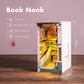 Rolife DIY Book Nook Kit Sakura Densya, DIY Miniature Booknook Kit Creative Decorative Bookend Bookshelf Insert 3D Puzzles for Adults