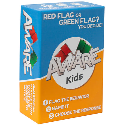 AWARE Kids Card Game - Learn to Spot Red Flag & Green Flag Behaviors Through Play | Teaches Healthy vs Unhealthy Behaviors | Ages 8-12 | Family