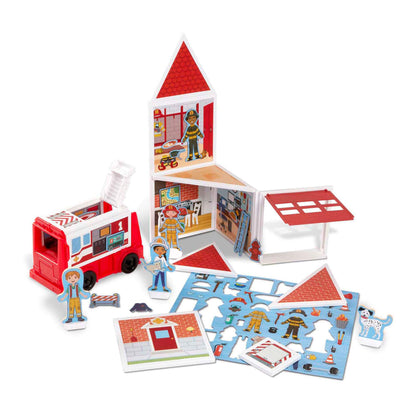 Melissa & Doug Magnetivity Magnetic Tiles Building Play Set - Fire Station