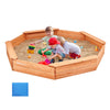 VEVOR Wooden Sandbox with Cover, 75.6''x75.6''x9.1'' Octagonal Sand Box, Sandpit with 4 Benches and Bottom Liner, Gift for Ages 3-12 Years Old