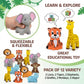 ArtCreativity Vinyl Zoo Animals Toys (Pack of 12) - Assorted Squeezable Toys Safari Animals Figures - Safari Birthday Party Favors for Kids, Jungle