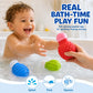 3 Pack Sensory Squeezing Water Bath Toys for Toddlers 1-3, Soft Silicone Bathtub Water Spray Toys, Textured Pool Floating Toys for Babies Kids, Fun