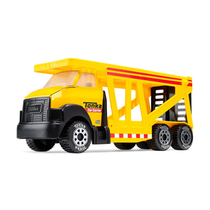 Tonka Steel Classics, Classic Car Carrier - Made with Steel and Sturdy Plastic, Yellow Friction Powered, Boys and Girls, Toddlers Ages 3+, Big