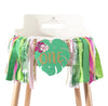 Aloha to One Tropical Hawaiian Luau Theme Highchair Banner- Wild One Highchair Banner for Girls, Pink Jungle Safari Animal 1st Birthday Decorations