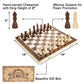 AMEROUS 15 Inches Magnetic Wooden Chess Set - 2 Extra Queens - Folding Board - Pieces Storage Slots, Handmade Portable Travel Chess Game - Beginner