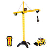 Cat Construction Workforce Jumbo Tower Crane Set, 50-Inch RC Crane Toy with 360-Degree Rotation, Hook and Wrecking Ball, Light, Skid Steer and 4"