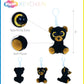 Puzzled DolliBu Black Bear Plush Big Eyes Keychain Stuffed Animal - Soft Wild Animal Charm with Sparkling Big Eyes, Decorative Zoo Plush Toy Accessory