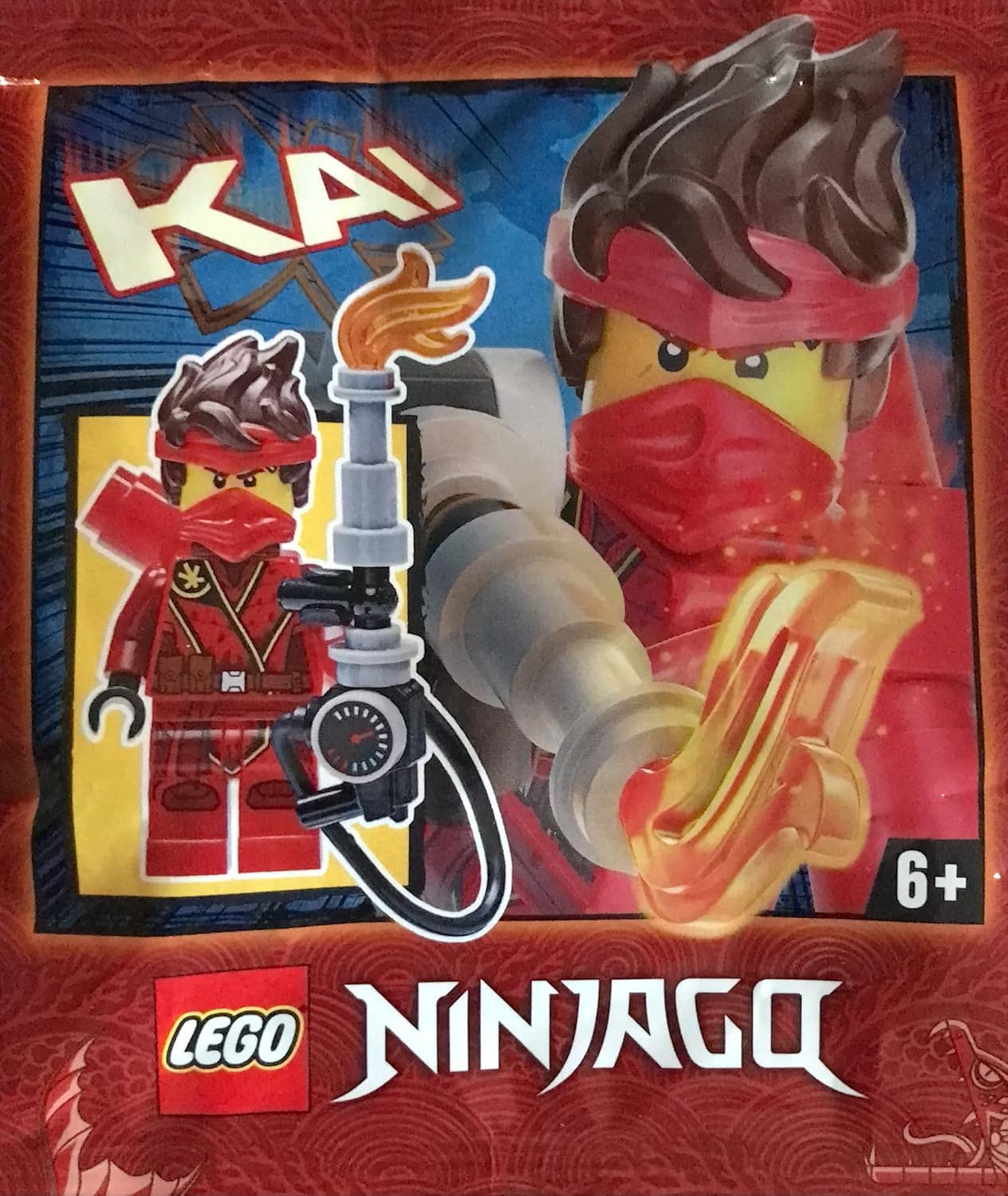 LEGO Ninjago: Kai The Island Minifigure with Flamethrower Torch and Tile