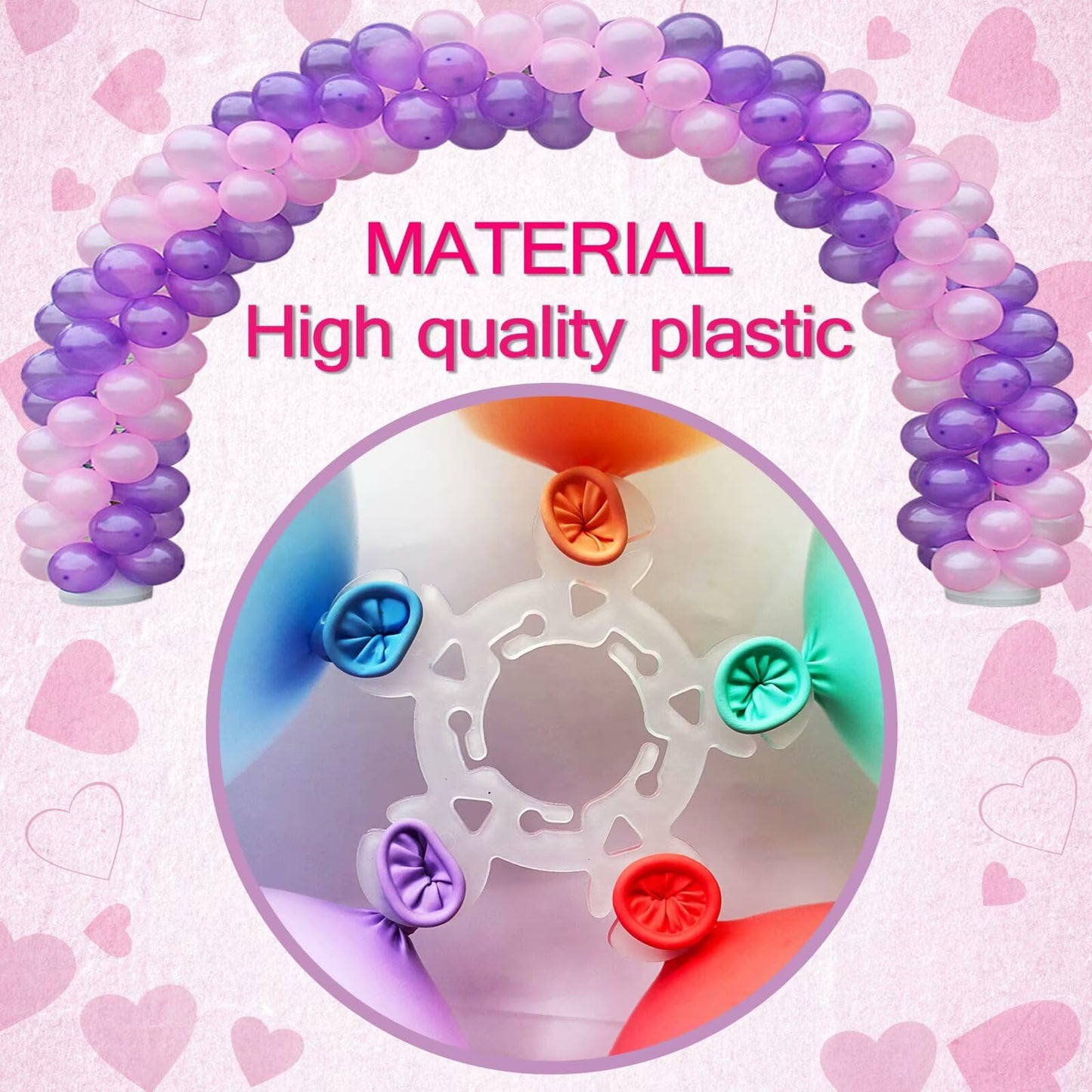 LTHYHJ 80 Balloon Clips and 100 Dots Glue Points and a Tie, Connector, for wedding, parties, etc. Arch tool