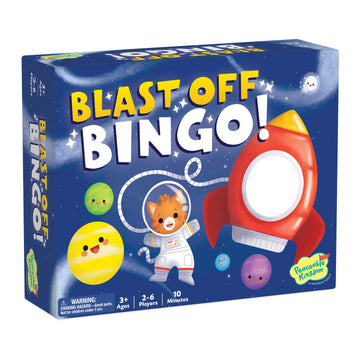 Peaceable Kingdom Blast-Off Bingo: Independent Bingo Game for Kids - Great for Single Players & Groups - 6 Double-Sided Playing Boards - Ages 3 & up
