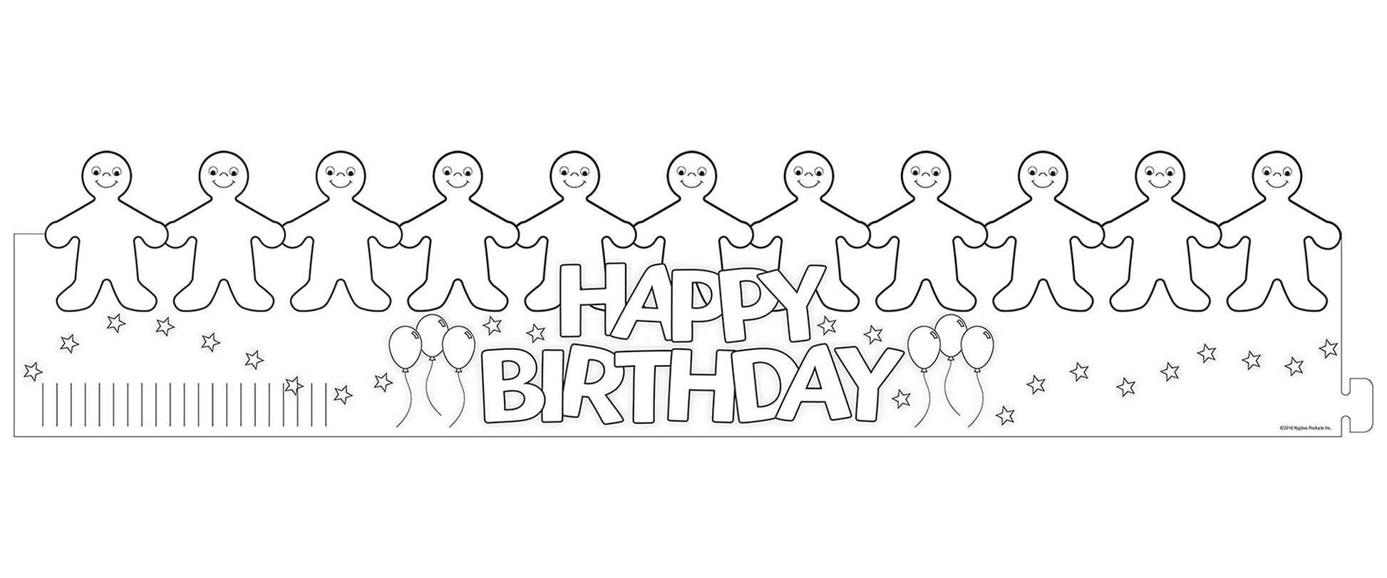 Hygloss Birthday Crowns for Kids Classroom - 12 Color Your Own Adjustable Crown - Quality Cardstock Black on White Design - 5 in Tall, 24 in Long
