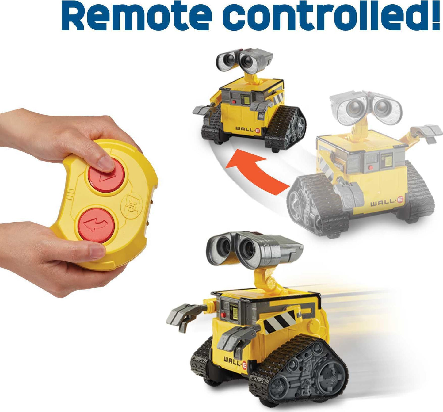 Mattel Disney Pixar WALL-E RC Robot Toy with 20+ Lights & Sounds, Hello WALL-E Action Figure & Remote Control